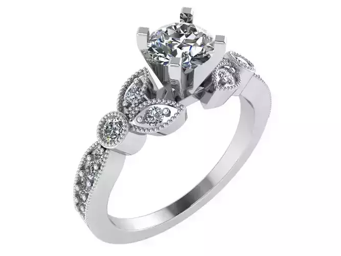 Peg Head Setting Floral Ring 1009 