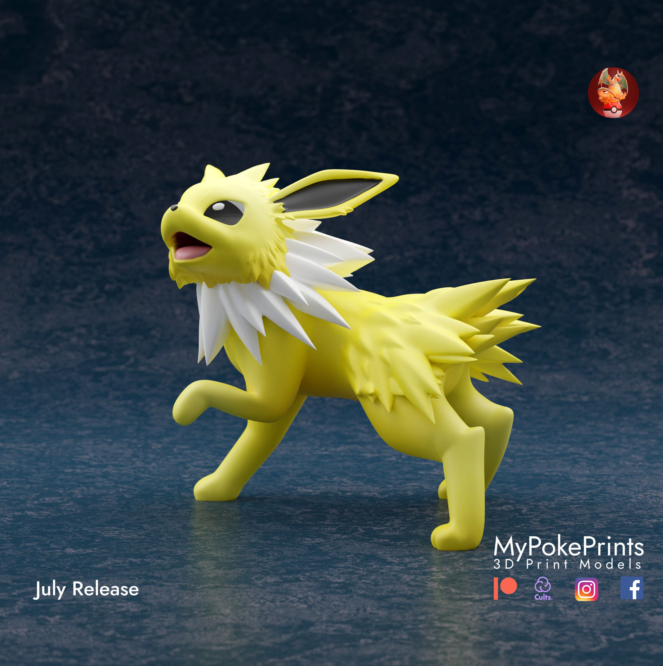 JOLTEON 3 POSES - PRE-SUPPORTED EEVEELUTION POKEMON 3D print model_7