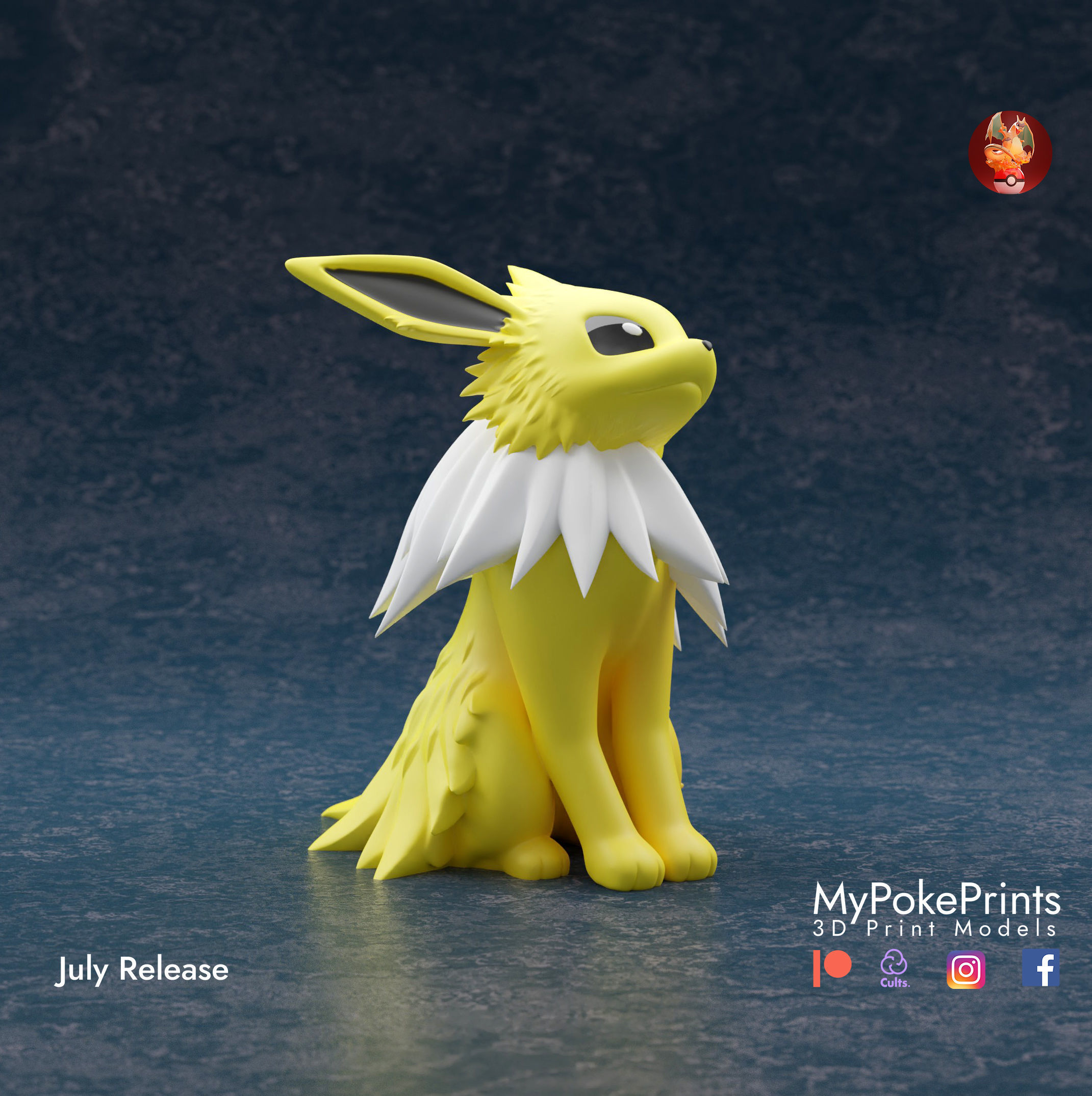 JOLTEON 3 POSES - PRE-SUPPORTED EEVEELUTION POKEMON 3D print model_5