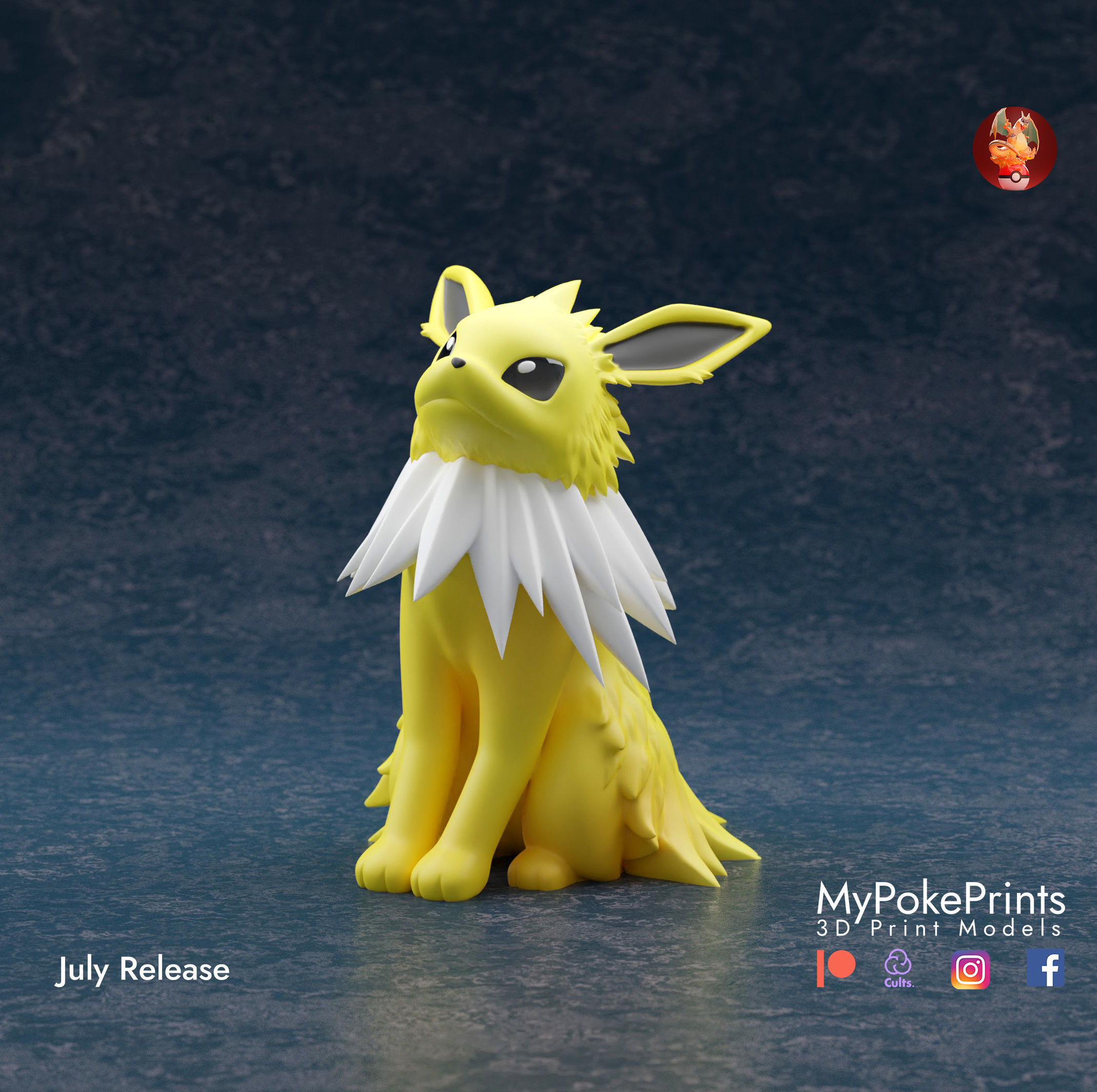JOLTEON 3 POSES - PRE-SUPPORTED EEVEELUTION POKEMON 3D print model_3