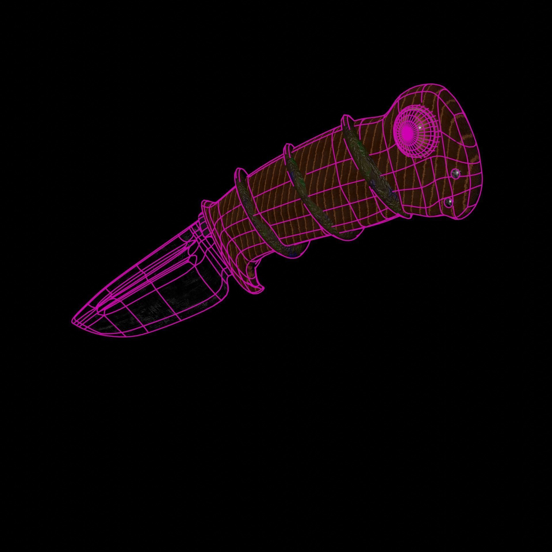 Knife from Jungle low-poly game to ready PBR Low-poly 3D model Low-poly 3D model_8