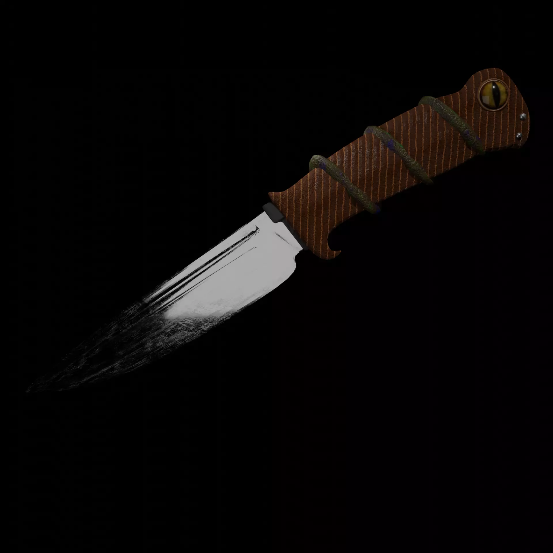 Knife from Jungle low-poly game to ready PBR Low-poly 3D model Low-poly 3D model_0