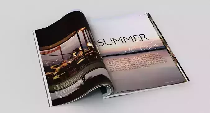 Magazine 2 book with beach Low-poly 3D model