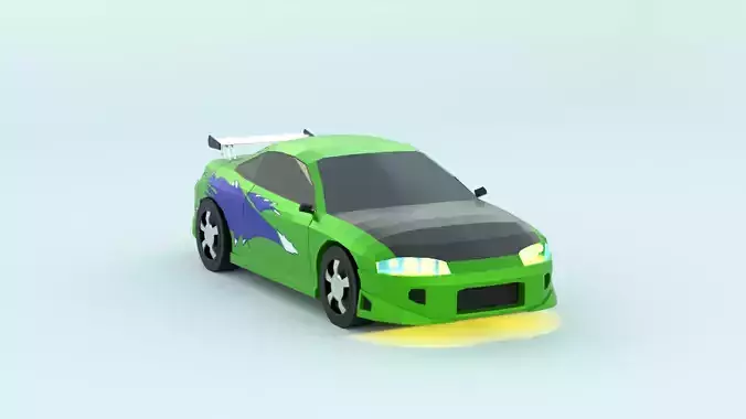 MITSUBISHI ECLIPSE low poly game ready 3d model Low-poly Free low-poly 3D model