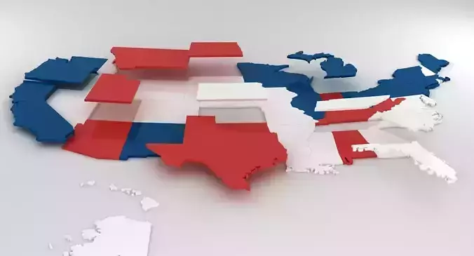 USA Map 3D model