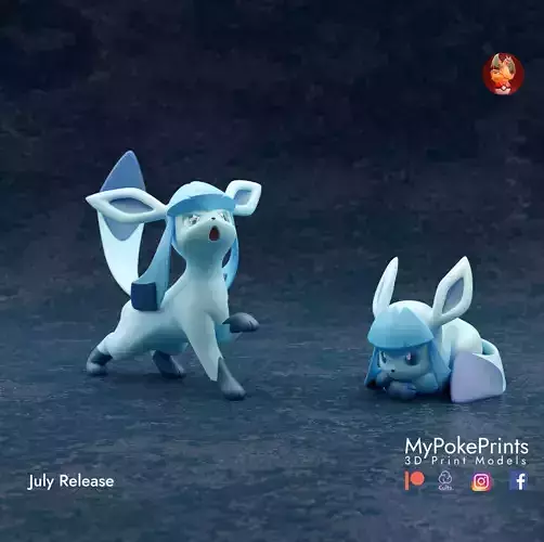 GLACEON 2 POSES - PRE-SUPPORTED POKEMON