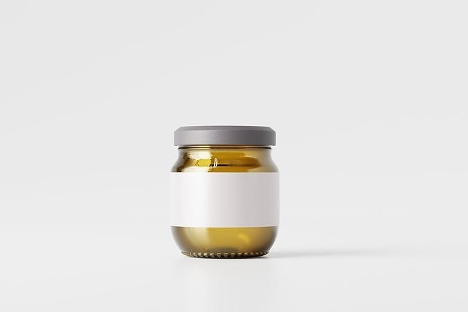 glass jar mockup Low-poly 3D model