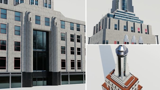 NYC Tall Skyscrapers v4 Low-poly 3D model 5