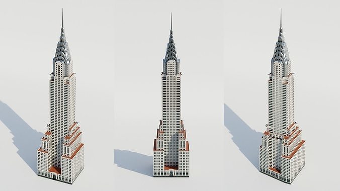 NYC Tall Skyscrapers v4 Low-poly 3D model 7