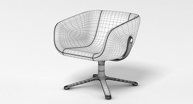 PlusHalle Scoop Chair 3D model 7