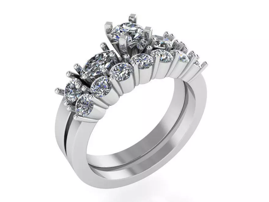 Diamond Bridal Set 1021 3D print model_0