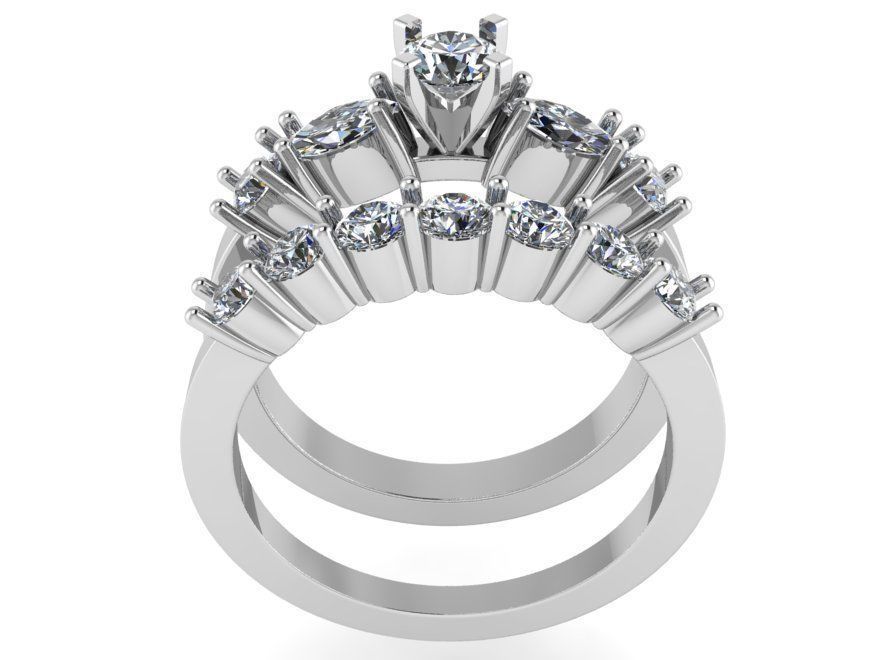 Diamond Bridal Set 1021 3D print model_3