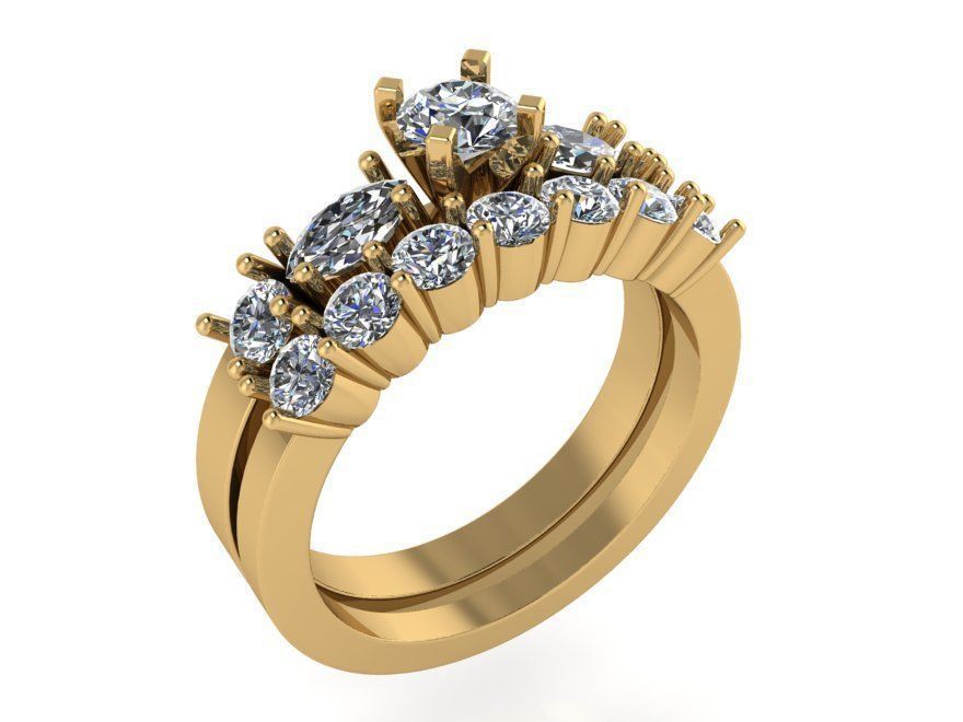 Diamond Bridal Set 1021 3D print model_1