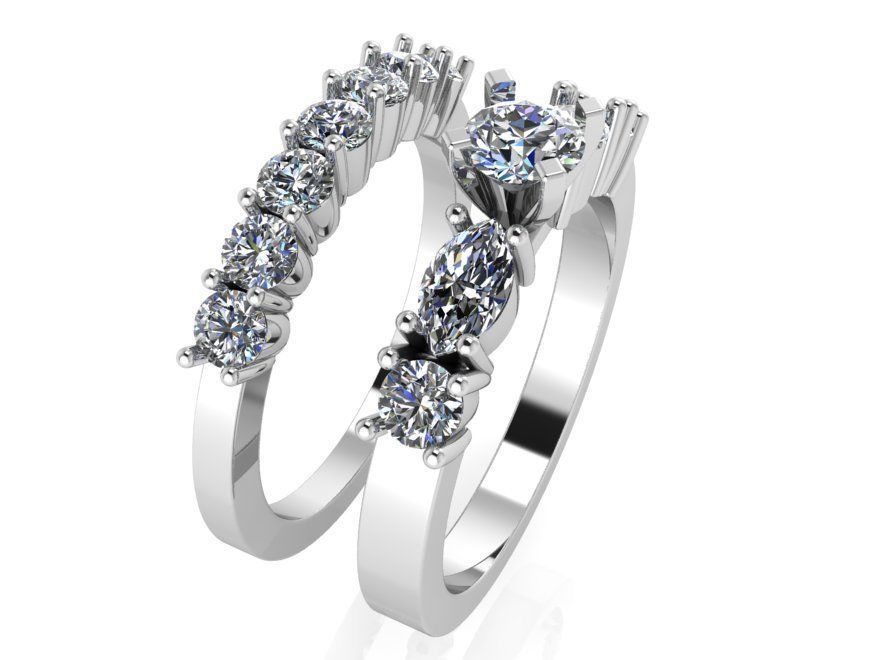 Diamond Bridal Set 1021 3D print model_2