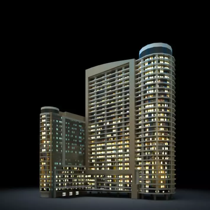Night Skyscraper 3D model_0