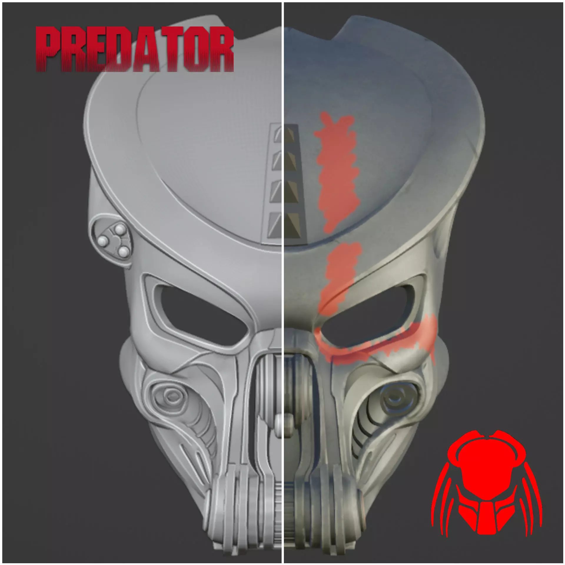 Predator Scar Face mask  3D print model_0