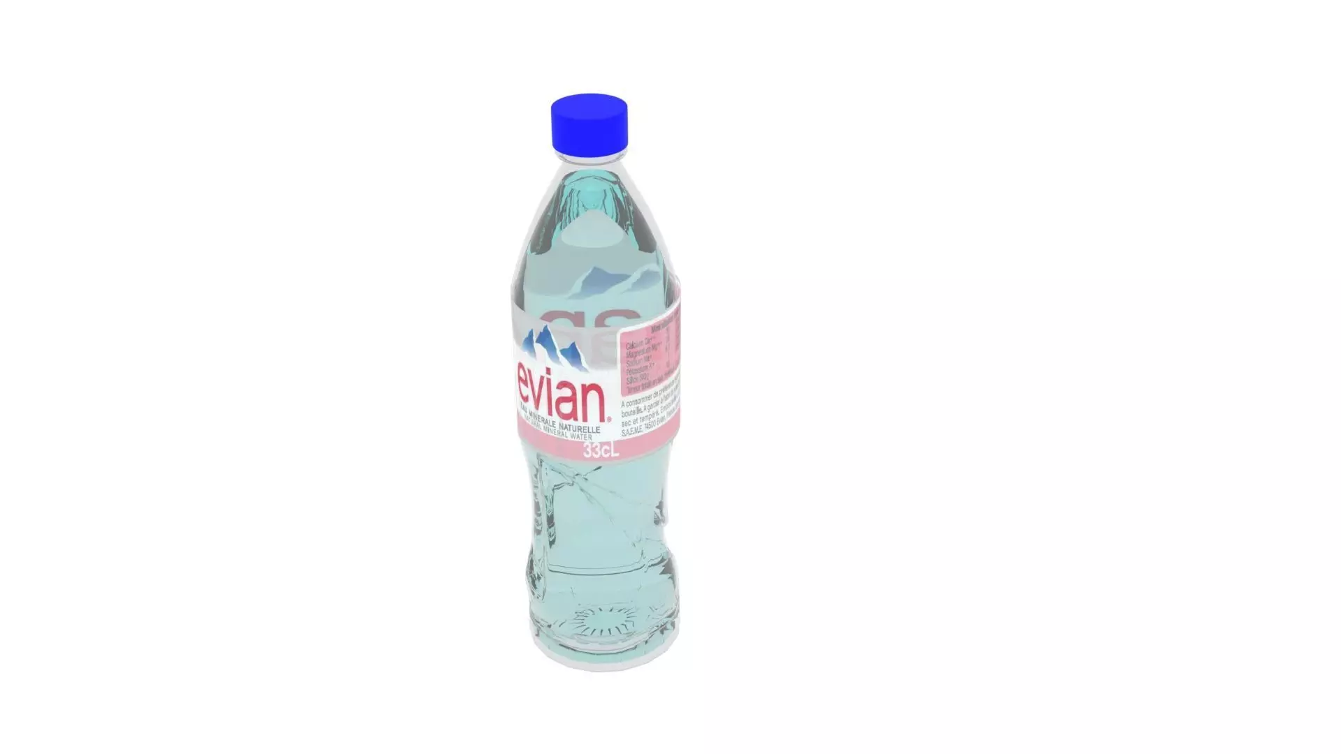 Bottle Evian 33cl 3D model