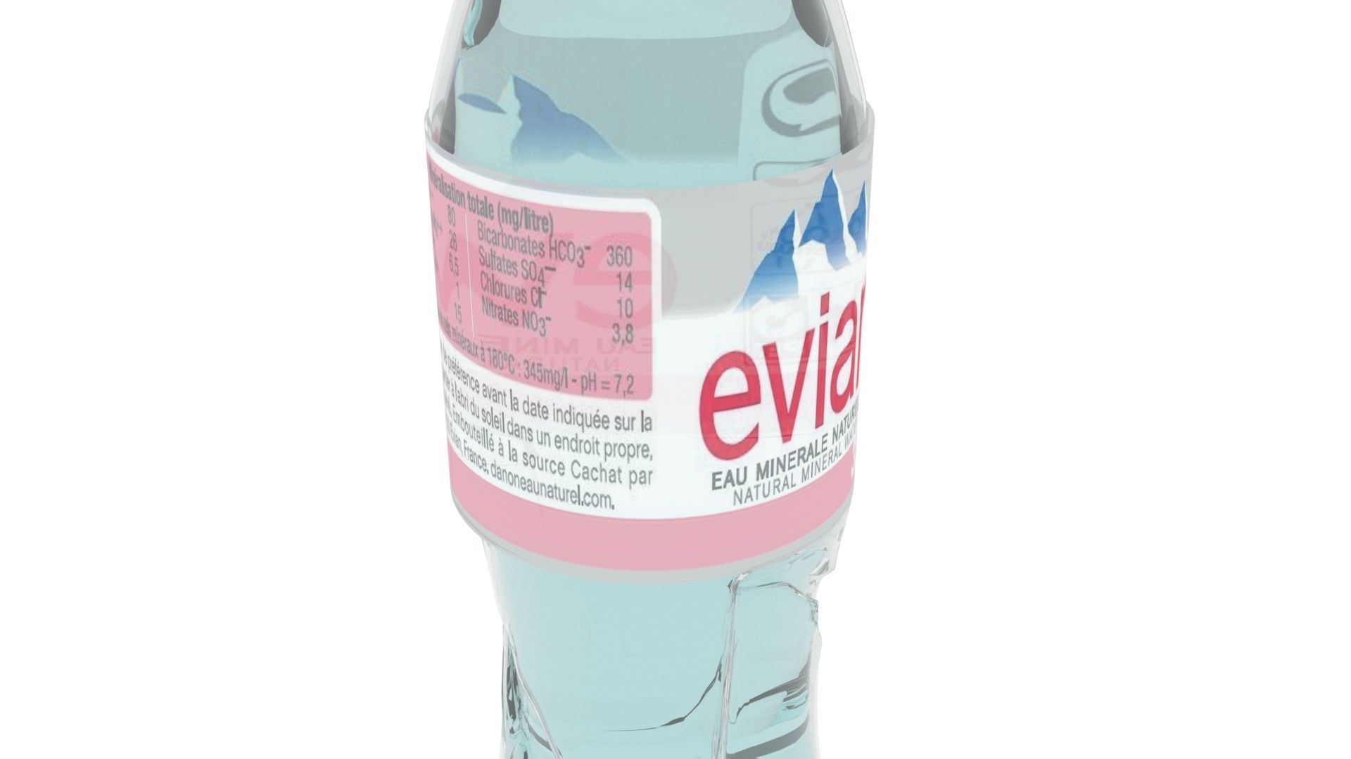 Bottle Evian 33cl 3D model CGTrader