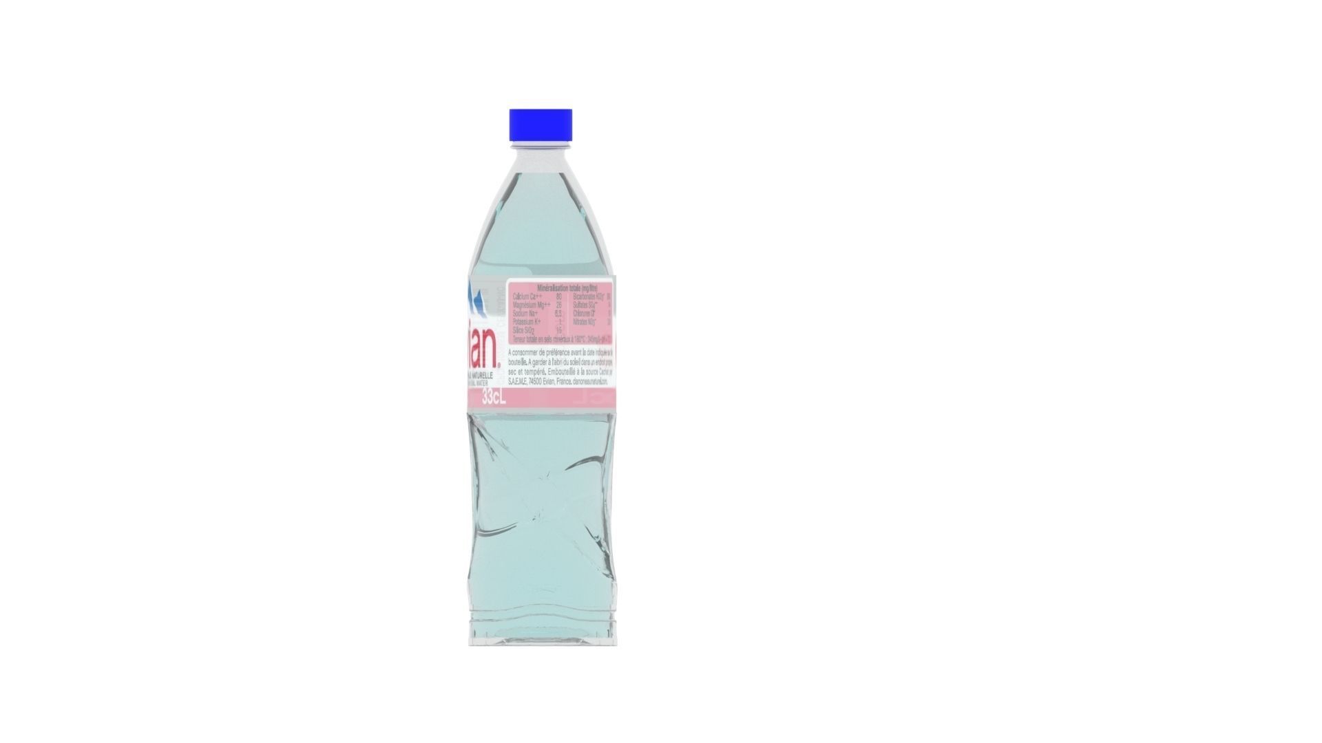 Bottle Evian 33cl 3D model CGTrader