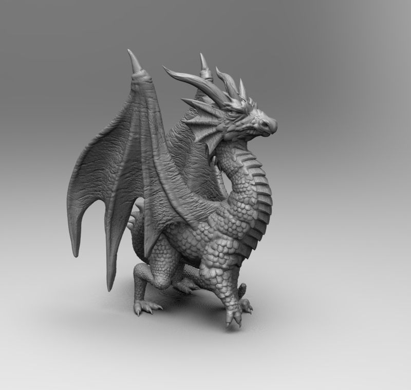 Dragon02 three dragons 3D print model_8