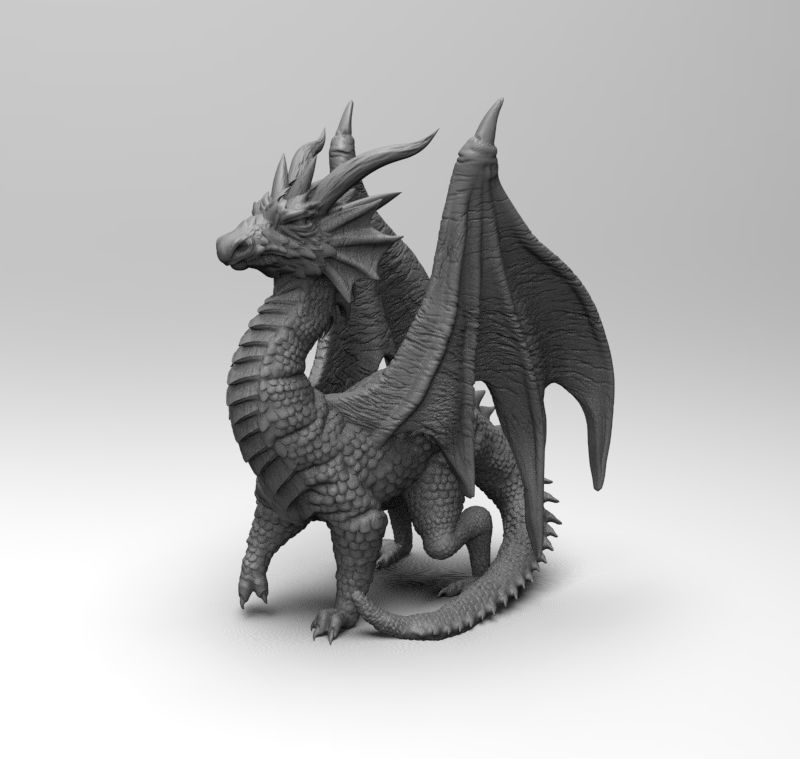 Dragon02 three dragons 3D print model_7