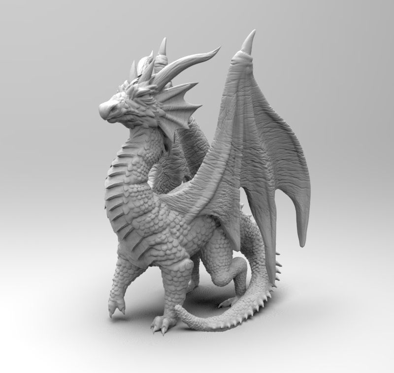 Dragon02 three dragons 3D print model_2