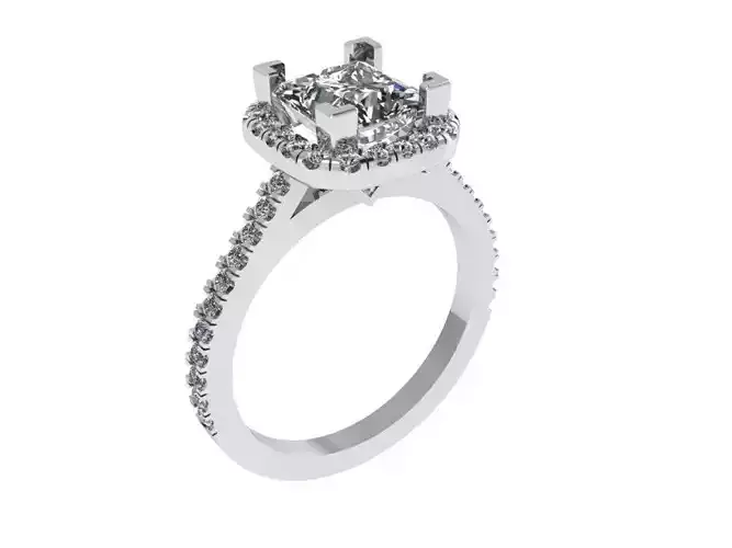 Princess Halo Cathedral Ring 1028
