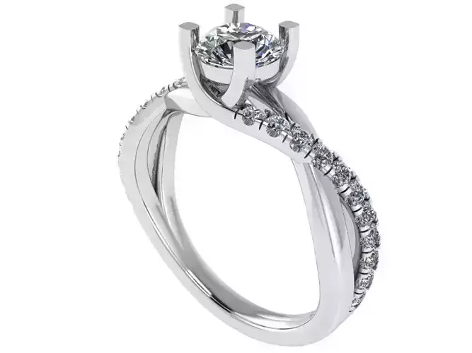 Round Diamond Twisted Ring 1029