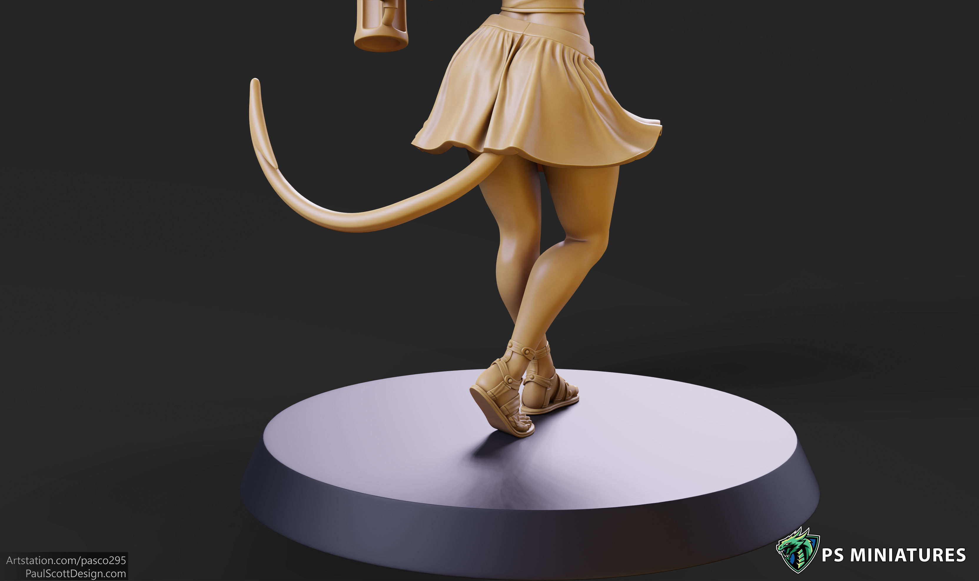 Tiefling Barmaid 01 - 2 Variants 3D print model_3