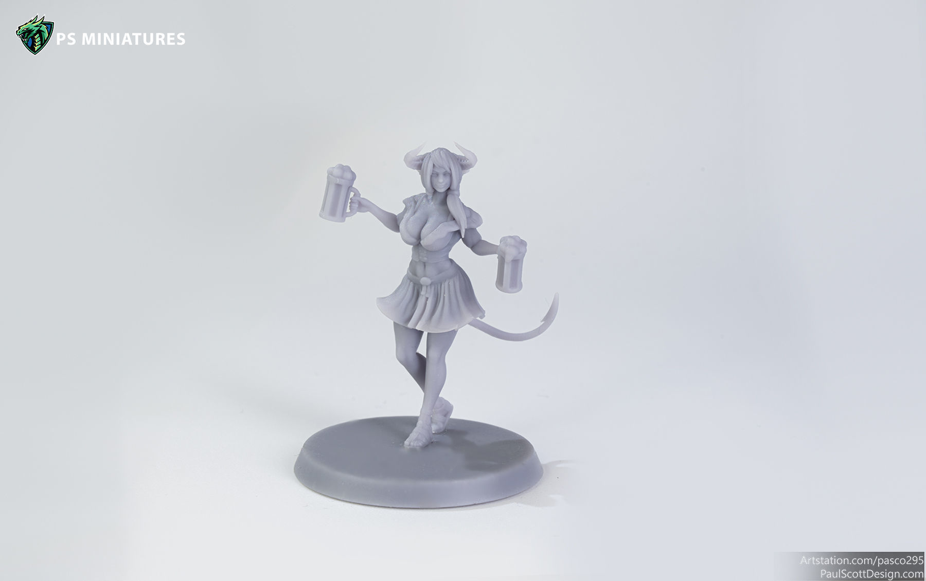 Tiefling Barmaid 01 - 2 Variants 3D print model_11