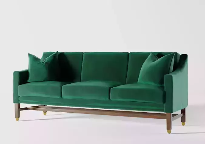 Velvet emerald green sofa