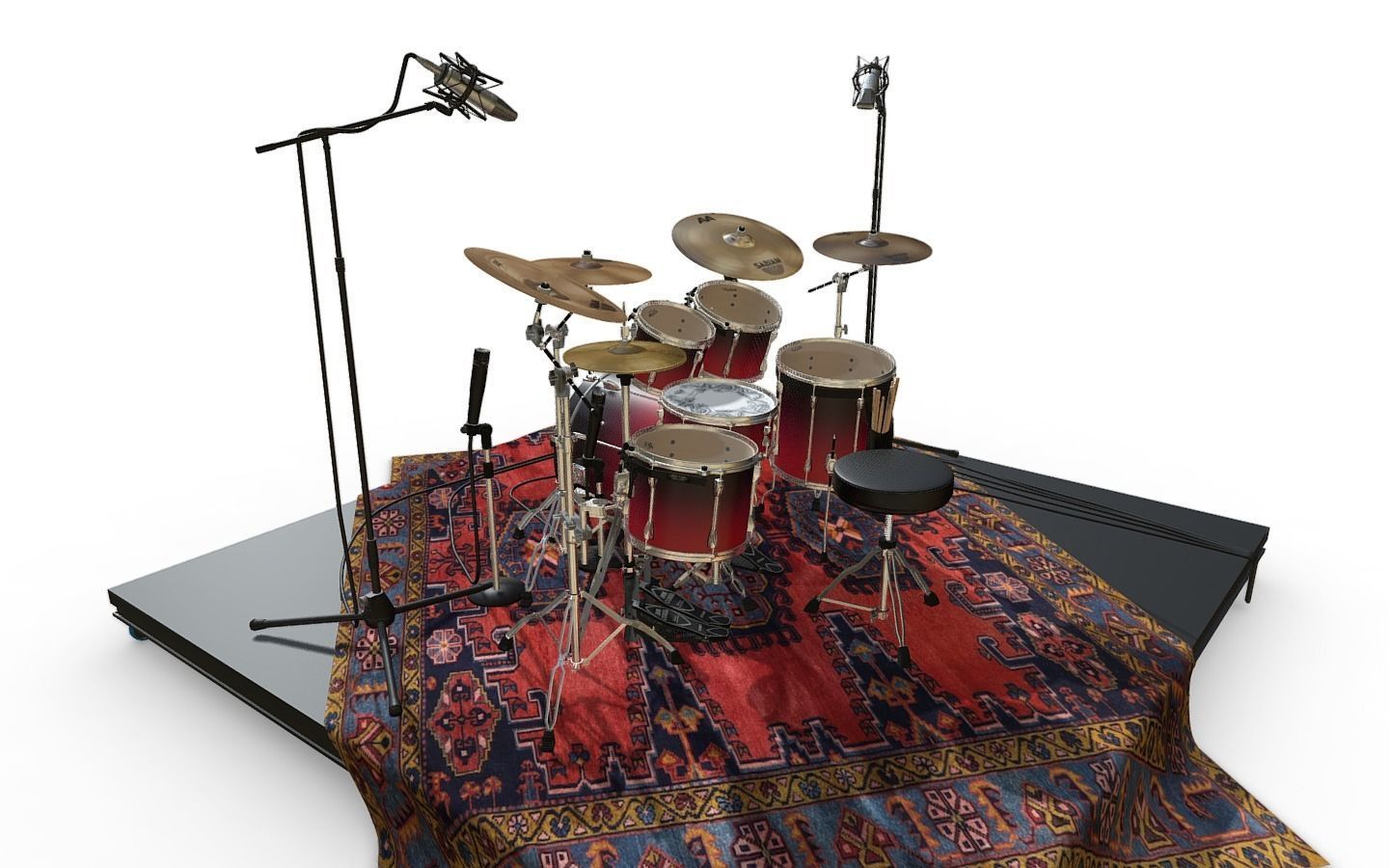 Drum Kit TAMA 3D model_1