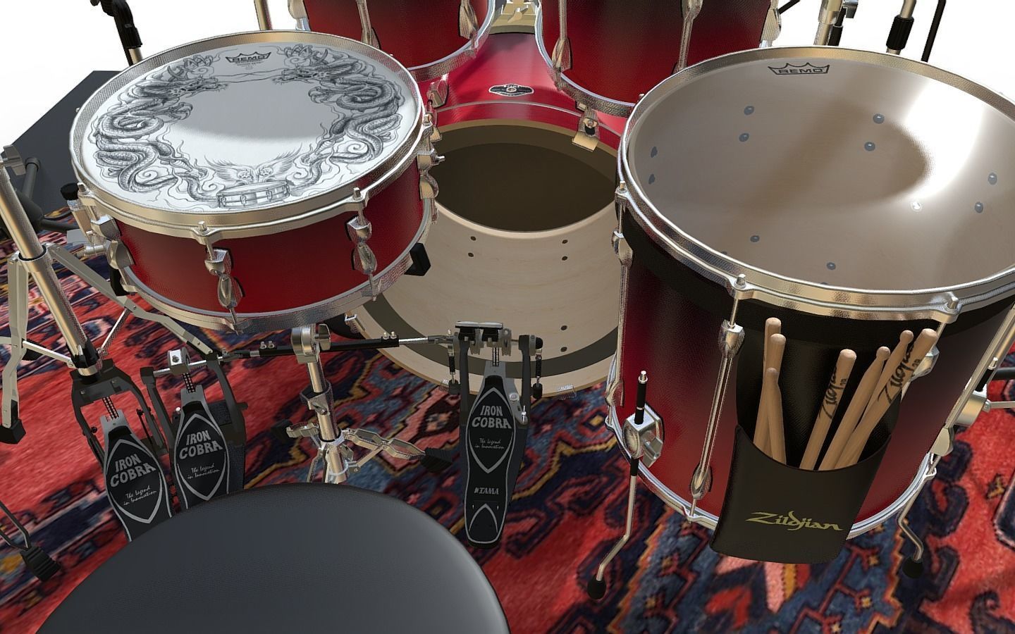 Drum Kit TAMA 3D model_5