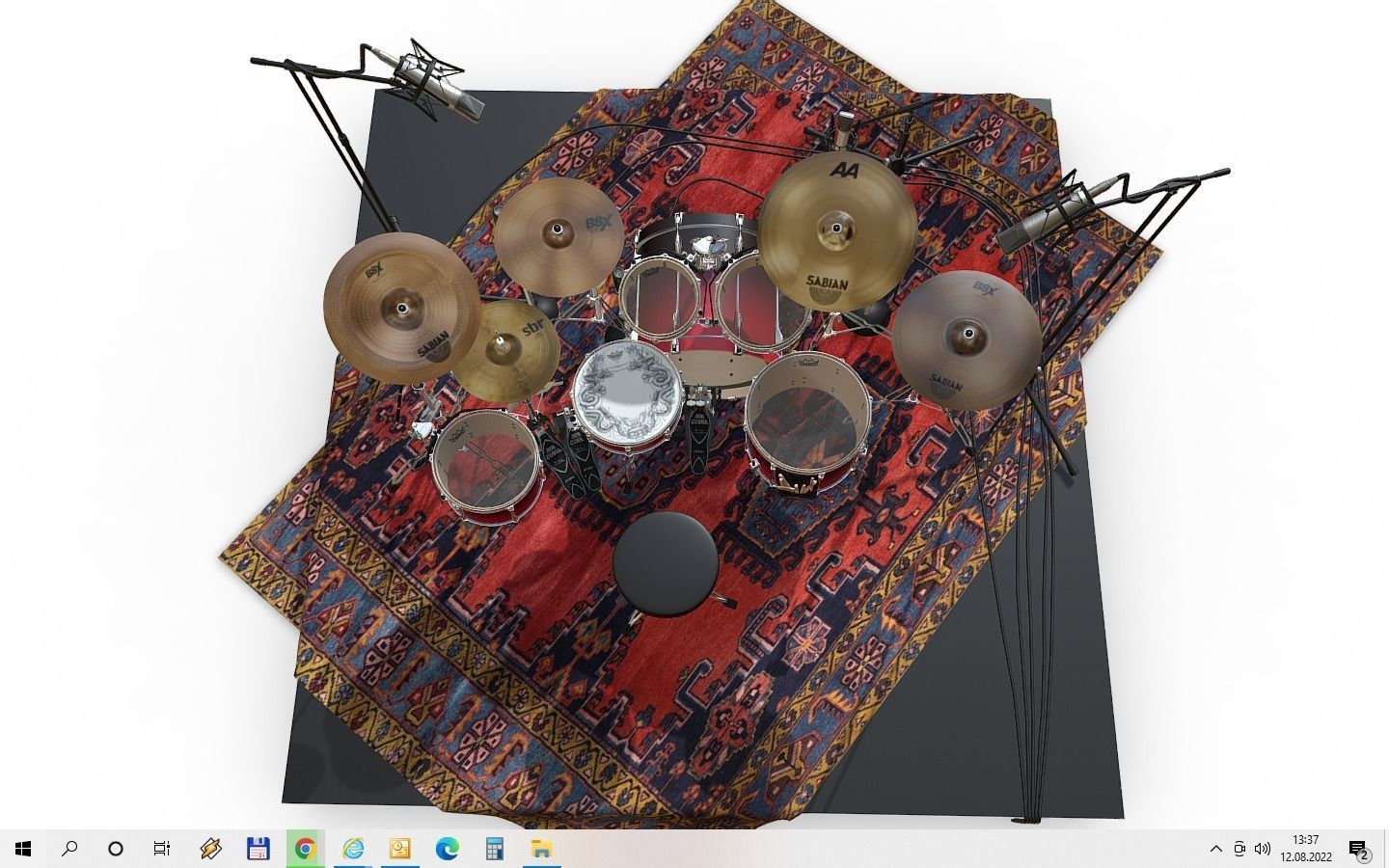 Drum Kit TAMA 3D model_3
