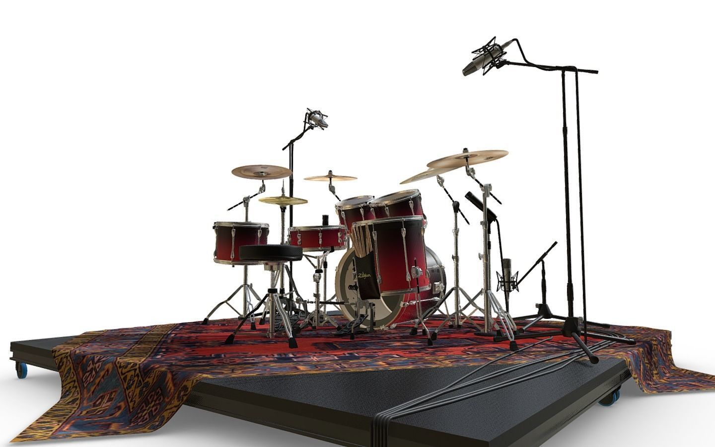 Drum Kit TAMA 3D model_4