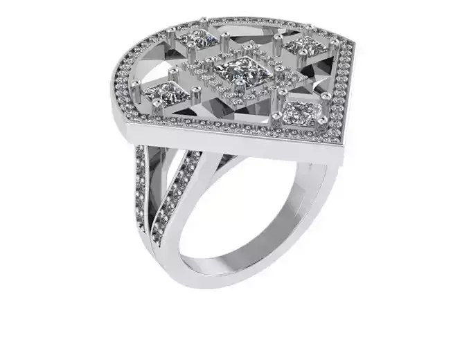 Diamond Shape Ring 1030 3D print model