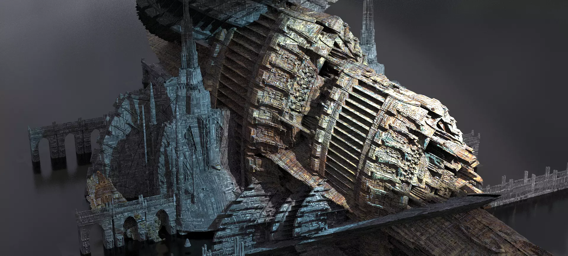 High Tech monolith Ships Kit bash  3D model_0