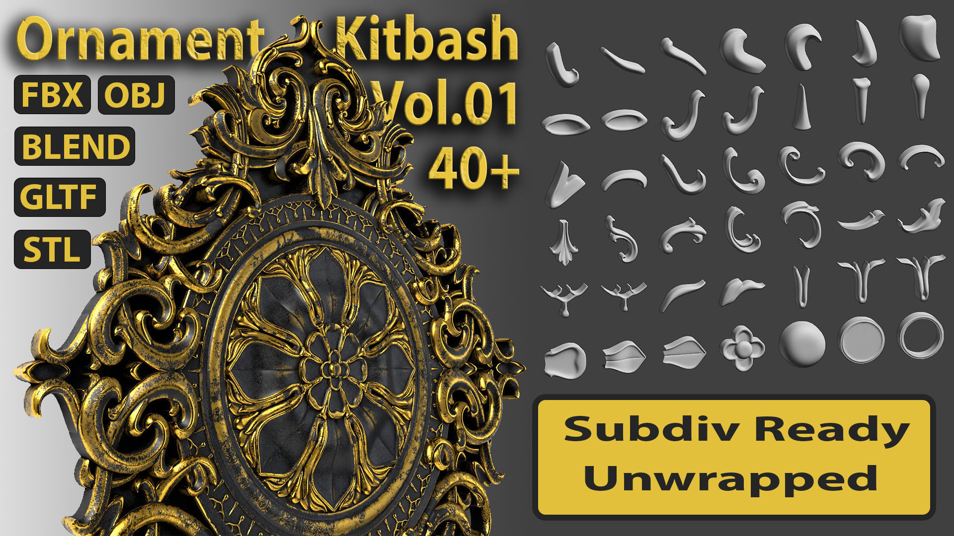 40 Ornament Kitbash Vol 01 3D model_1