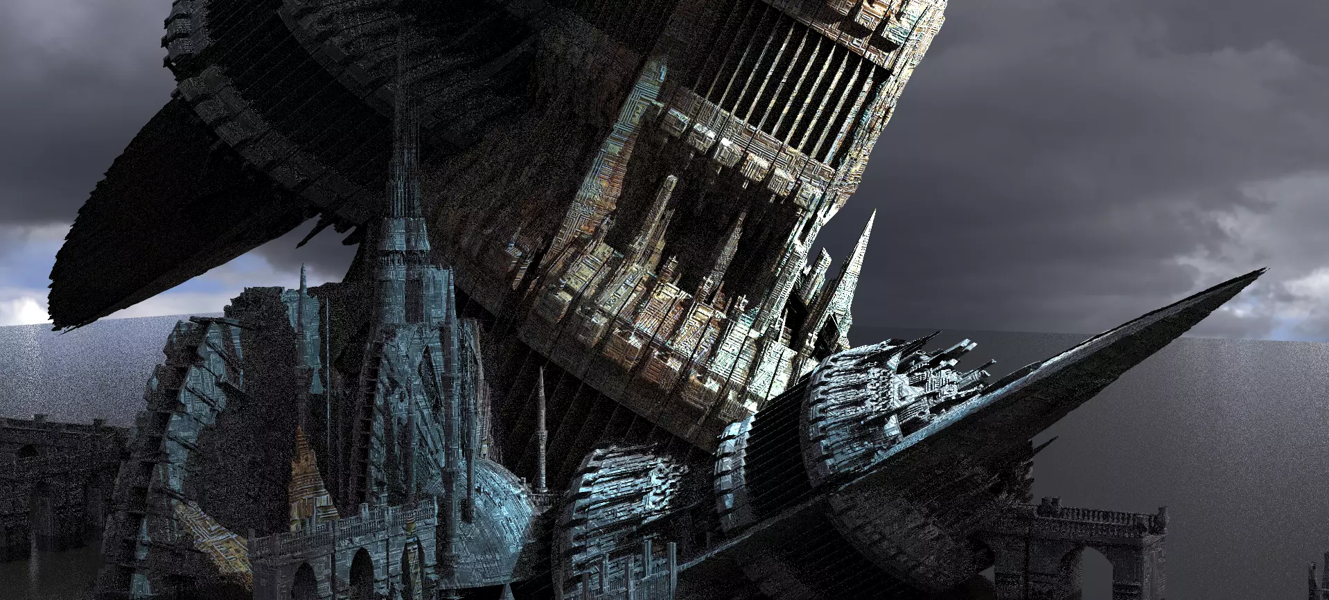 Covenant  Skyscraper Huge Alien 3D model_0