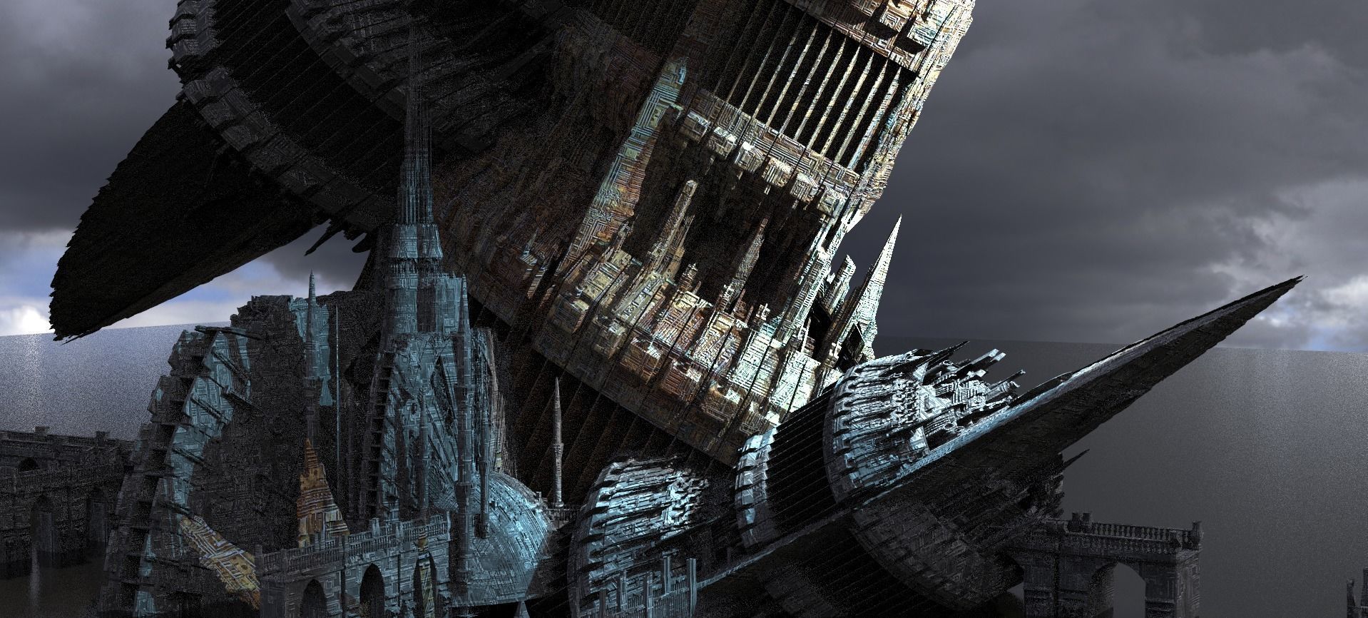 Covenant  Skyscraper Huge Alien 3D model_1