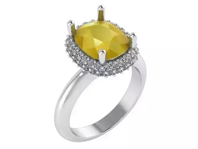 Cushion Double Halo Ring 1037