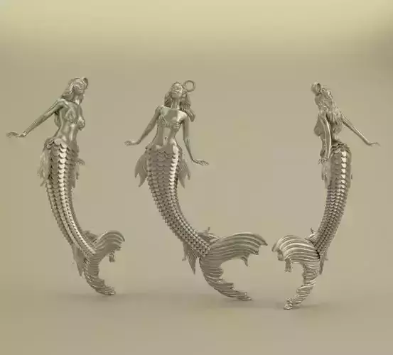 Mermaid01 gold mermaid pendant