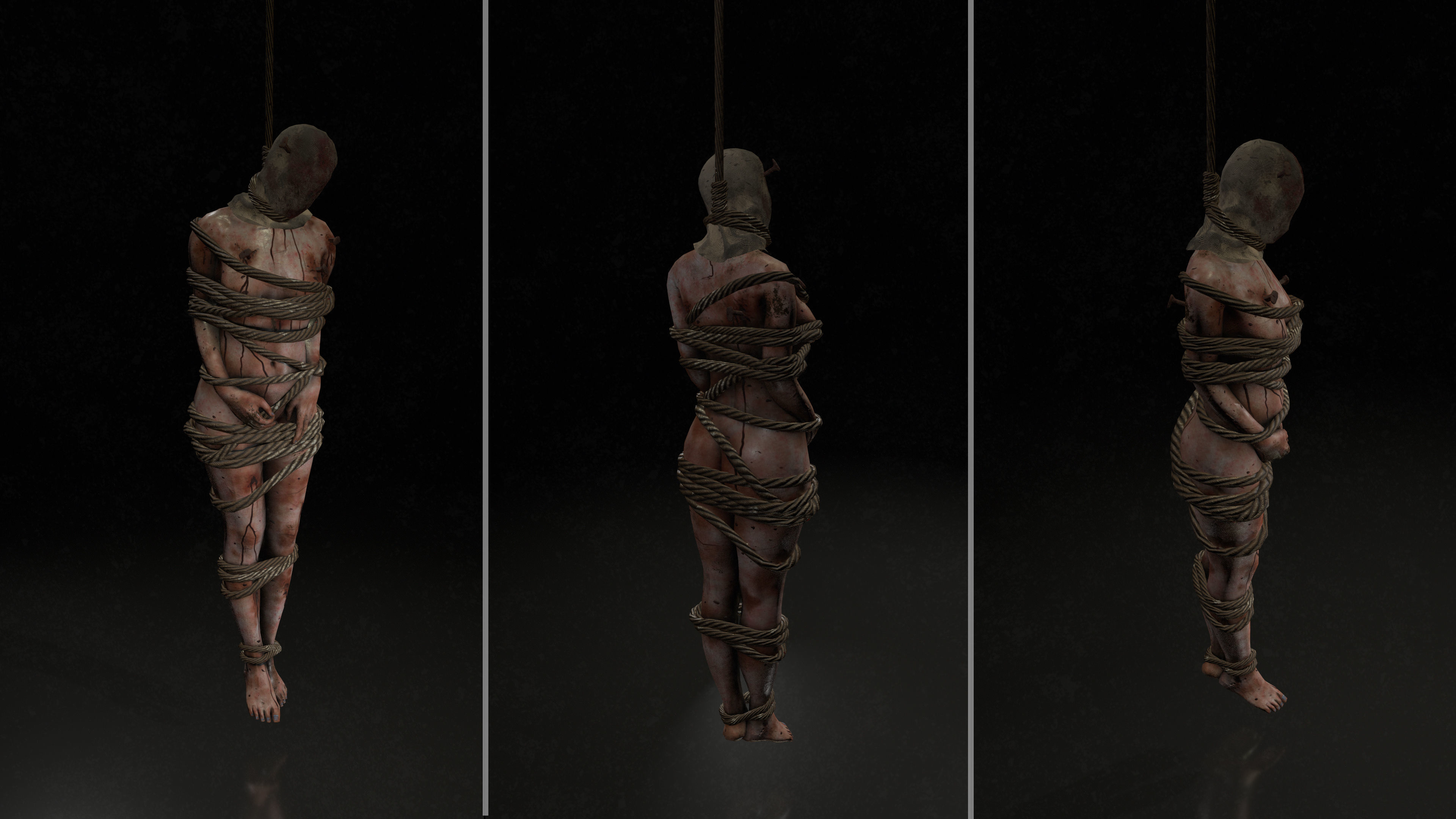 Horror Assets - Female Corpses Pack Low-poly 3D model_5