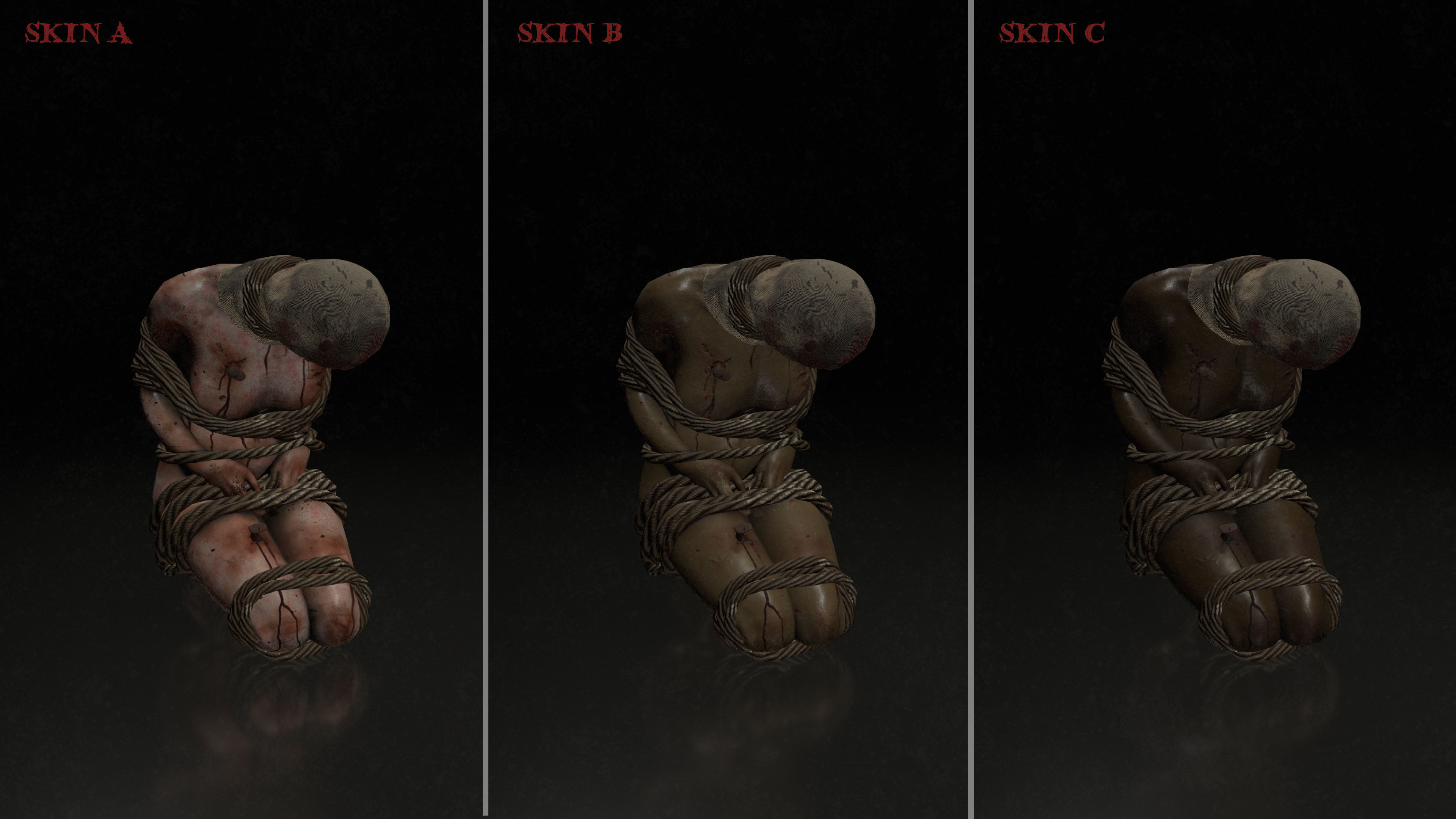 Horror Assets - Female Corpses Pack Low-poly 3D model_18