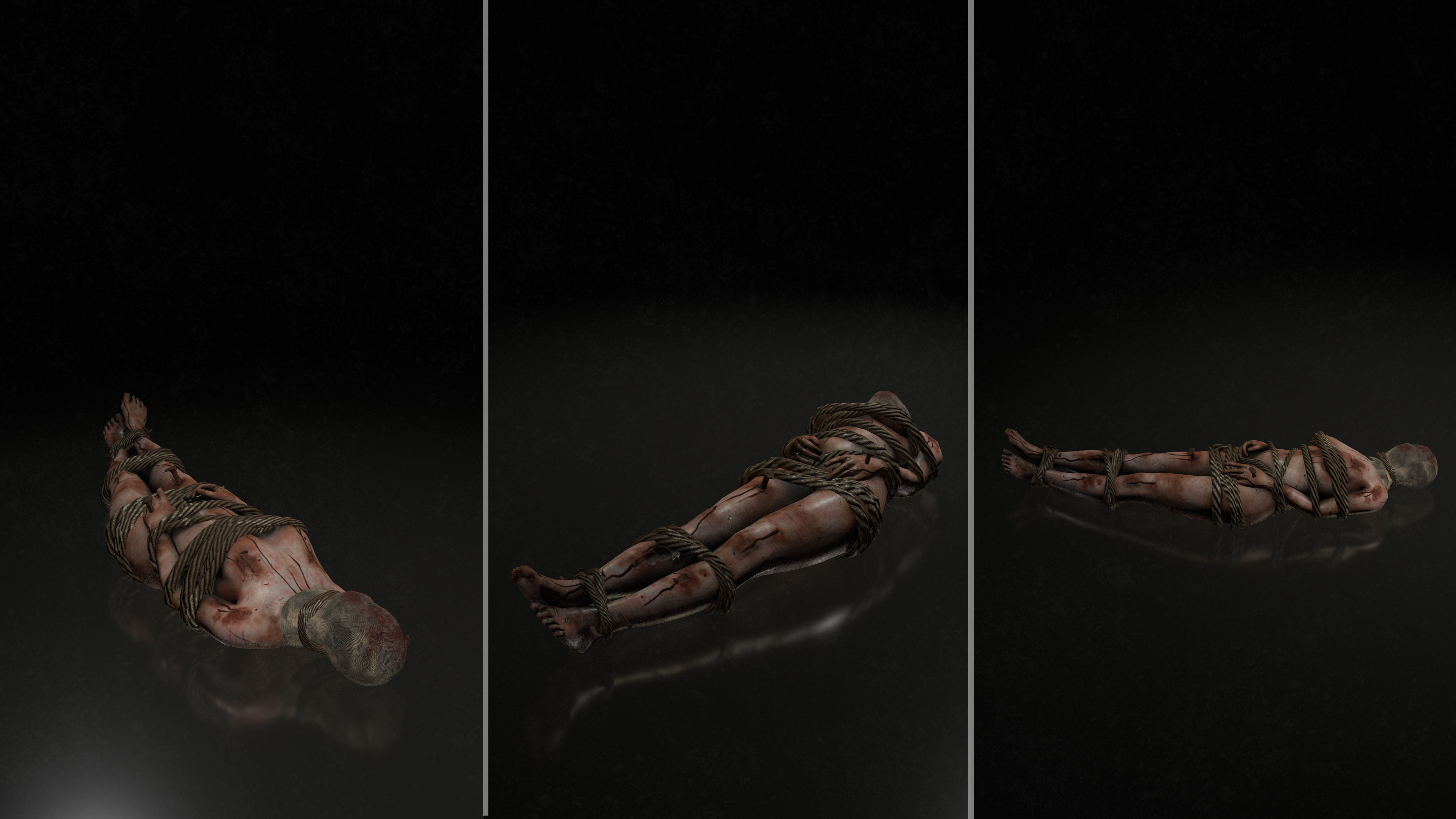 Horror Assets - Female Corpses Pack Low-poly 3D model_8