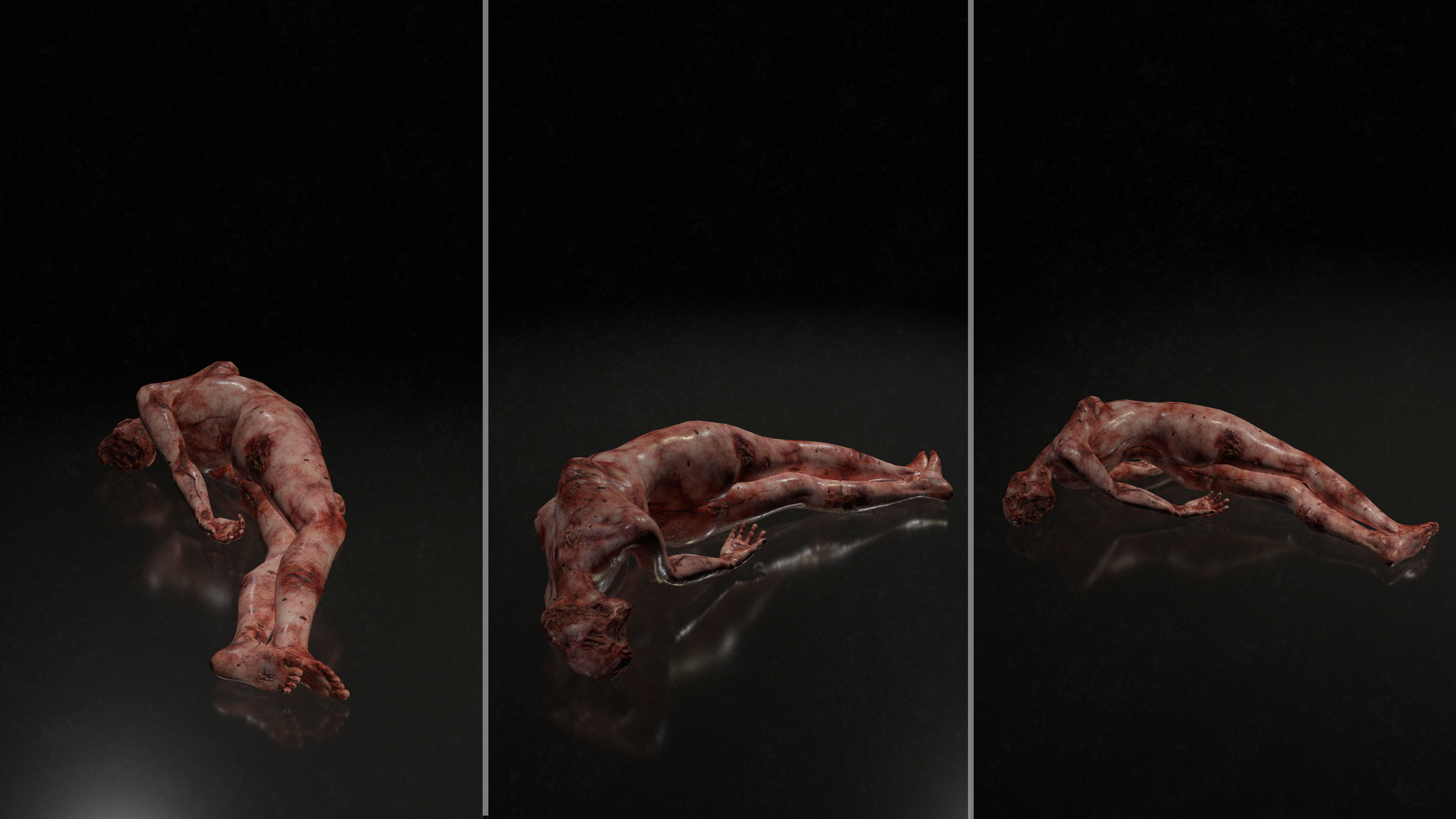 Horror Assets - Female Corpses Pack Low-poly 3D model_10