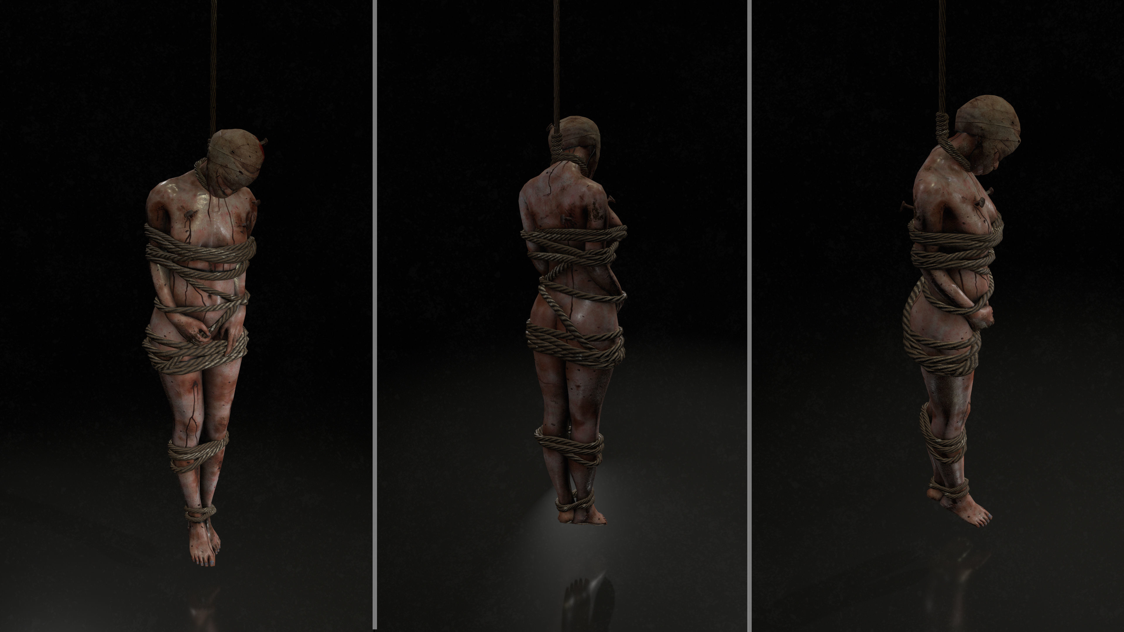 Horror Assets - Female Corpses Pack Low-poly 3D model_3