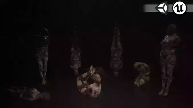 Horror Assets - Female Corpses Pack Low-poly 3D model
