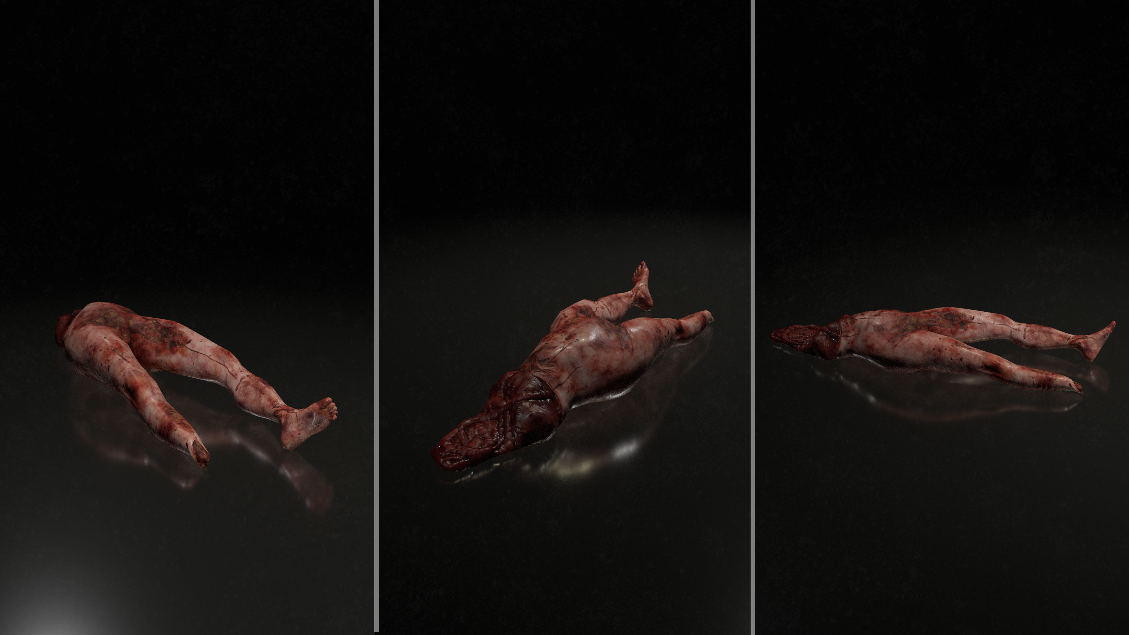Horror Assets - Female Corpses Pack Low-poly 3D model_16