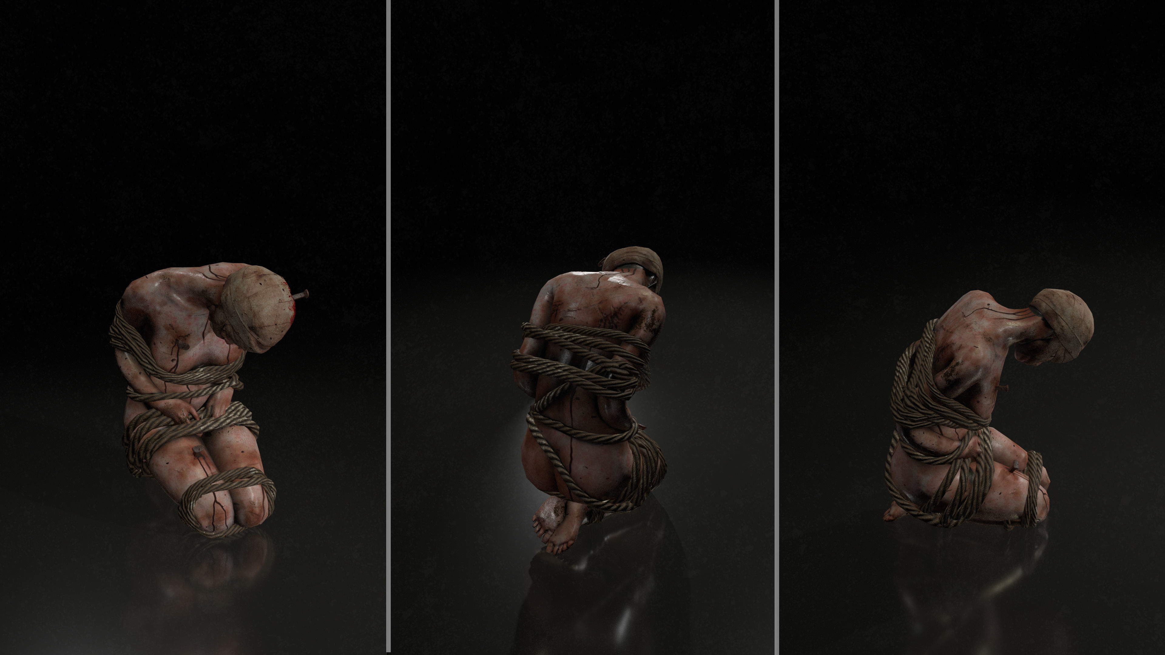 Horror Assets - Female Corpses Pack Low-poly 3D model_7